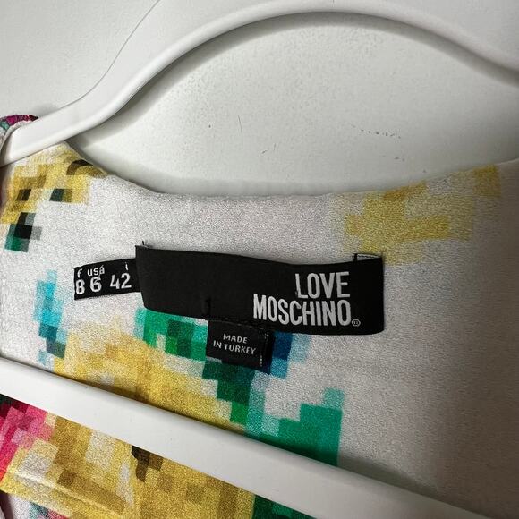 Love Moschino Pixel Rose Floral Maxi Dress Size 8 - Picture 7 of 9